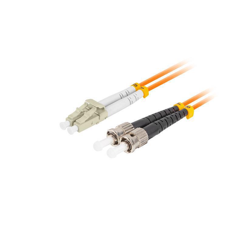 Patchcord światłowodowy Lanberg MM ST/UPC-LC/UPC DUPLEX 3.0MM OM2 50/125 LSZH 1m pomarańczowy