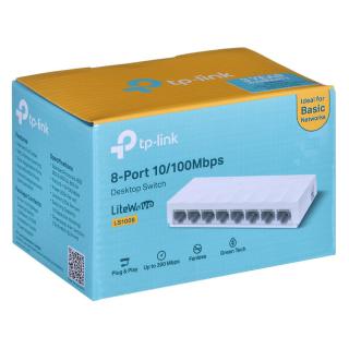 Switch TP-LINK TL-LS1008 Ilosc 8 portów RJ45 10/100 Mb/s (automatyczna negocjacja szybkości połączeń, automatyczne krosowanie