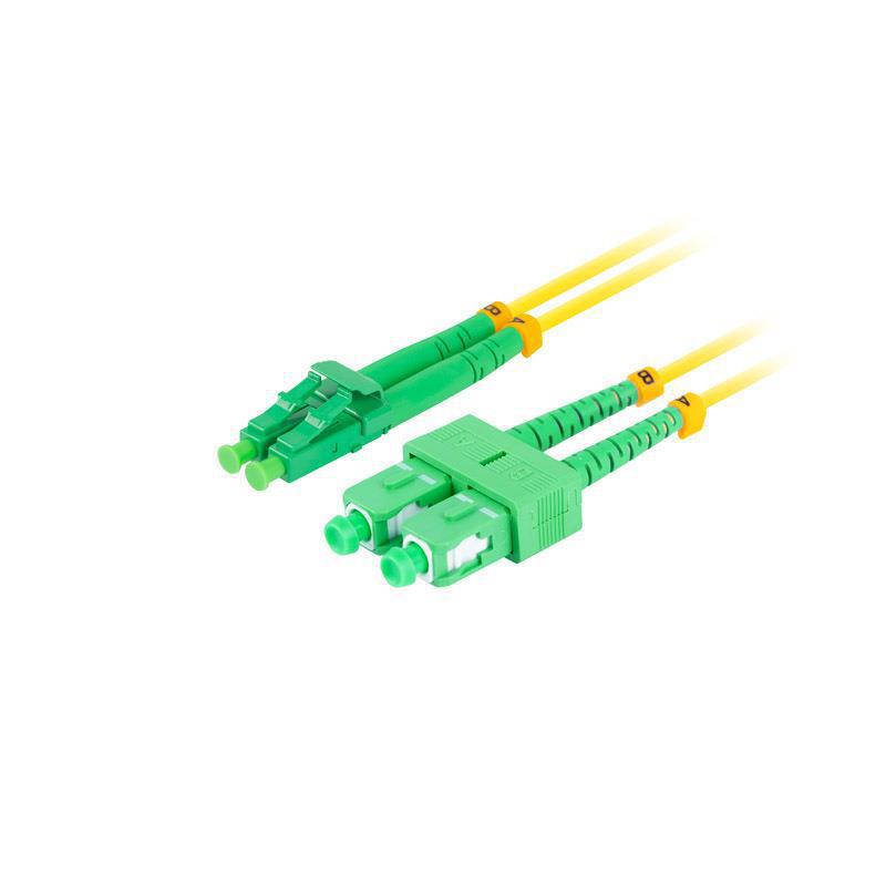 Patchcord światłowodowy Lanberg SM SC/APC-LC/APC DUPLEX 3.0mm LSZH G657A1 2m żółty