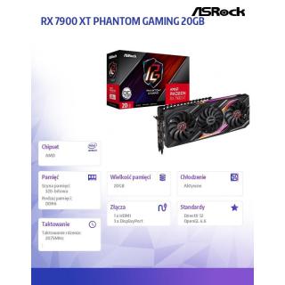 Karta graficzna Radeon RX 7900 XT PHANTOM GAMING 20GB OC GDDR6 320bit