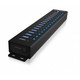 Hub IB-HUB1717 16+1 port USB HUB, 16x USB + 1x USB do ładowania, USB 3.2 Gen 1, 96 Watt zasilacz