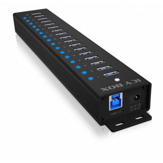 Hub IB-HUB1717 16+1 port USB HUB, 16x USB + 1x USB do ładowania, USB 3.2 Gen 1, 96 Watt zasilacz