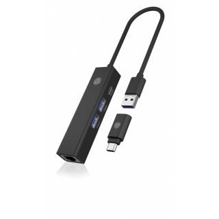 Hub IB-HUB1439-LAN 4w1 HUB, 1x USB-C, 2xUSB-A, 1x LAN