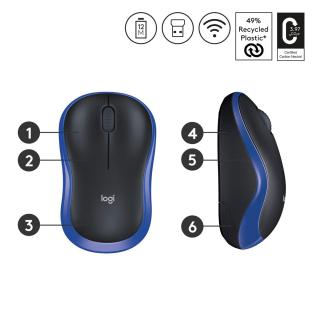 Mysz Logitech M185 910-002239 (optyczna 1000 DPI kolor niebieski)