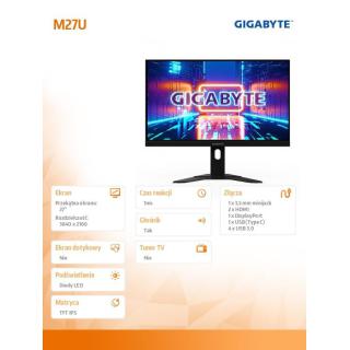 Monitor 27 cali M27U GAME 1ms/12MLN:1/QHD/HDMI