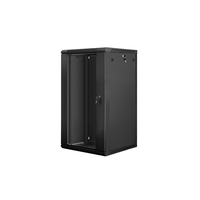 Szafa instalacyjna Rack wisząca 19" 22U 600x600 czarna Lanberg (flack pack)