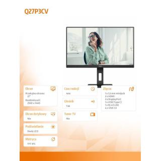 Monitor Q27P3CV 27 cali IPS HDMIx2 DP USB-C Pivot