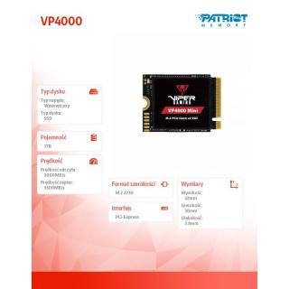 Dysk SSD 1TB VP4000 Mini M.2 2230 PCIe Gen4 x4 5000/3500MB/s