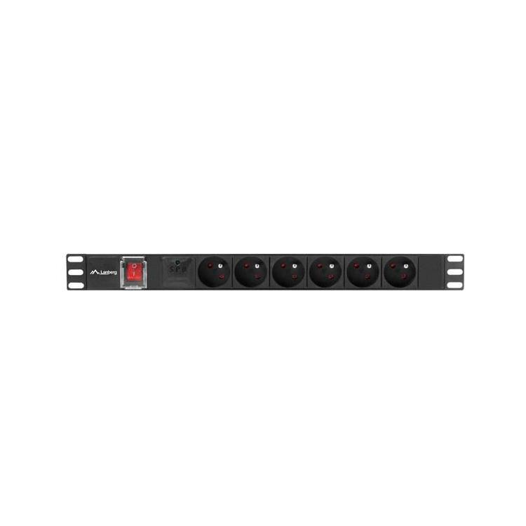 LANBERG LISTWA ZASILAJĄCA RACK PDU 19" (1U, 16A, 6X 230V PL, 2M, CZARNA) PDU-06E-0200-BK