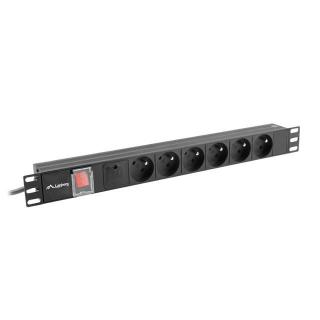 LANBERG LISTWA ZASILAJĄCA RACK PDU 19" (1U, 16A, 6X 230V PL, 2M, CZARNA) PDU-06E-0200-BK