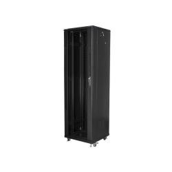 Szafa instalacyjna Rack stojąca 19" 42U 600x600 czarna Lanberg (flat pack)