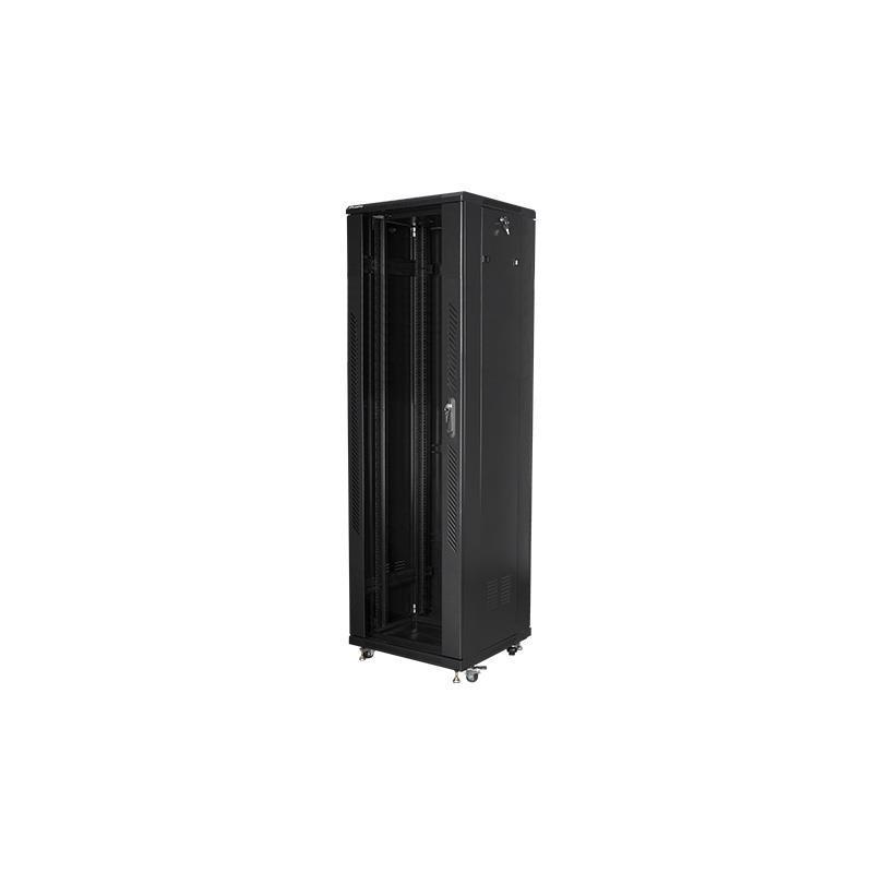 Szafa instalacyjna Rack stojąca 19" 42U 600x600 czarna Lanberg (flat pack)