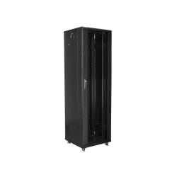 Szafa instalacyjna Rack stojąca 19" 42U 600x600 czarna Lanberg (flat pack)