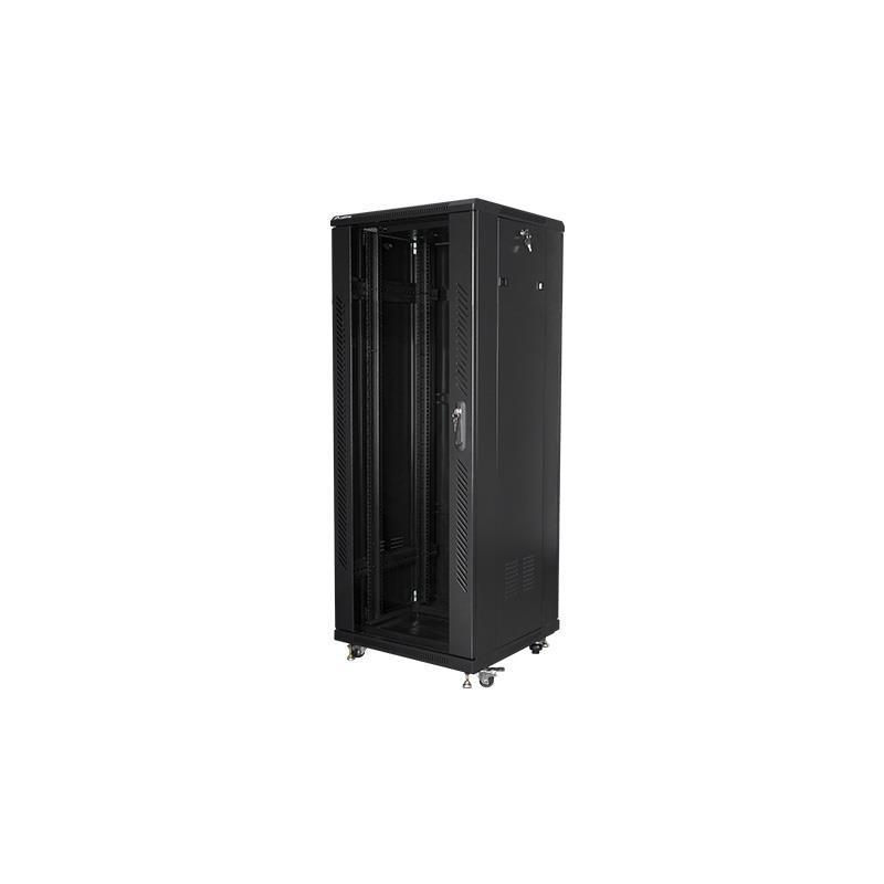 Szafa instalacyjna Rack stojąca 19" 32U 600x600 czarna Lanberg (flat pack)