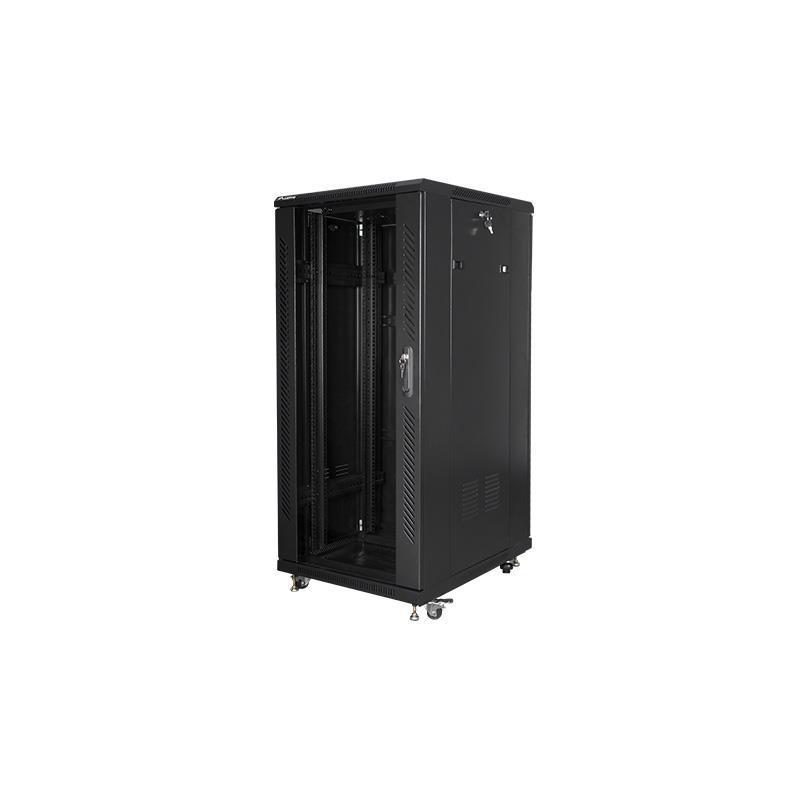 Szafa instalacyjna Rack stojąca 19" 27U 600x800 czarna Lanberg (flat pack)