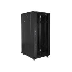 Szafa instalacyjna Rack stojąca 19" 27U 600x800 czarna Lanberg (flat pack)