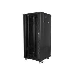 Szafa instalacyjna Rack stojąca 19" 27U 600x600 czarna Lanberg (flat pack)