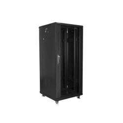 Szafa instalacyjna Rack stojąca 19" 27U 600x600 czarna Lanberg (flat pack)