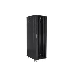 Szafa instalacyjna Rack stojąca 19" 42U 800x800 Drzwi Szklane czarna Lanberg (flat pack)