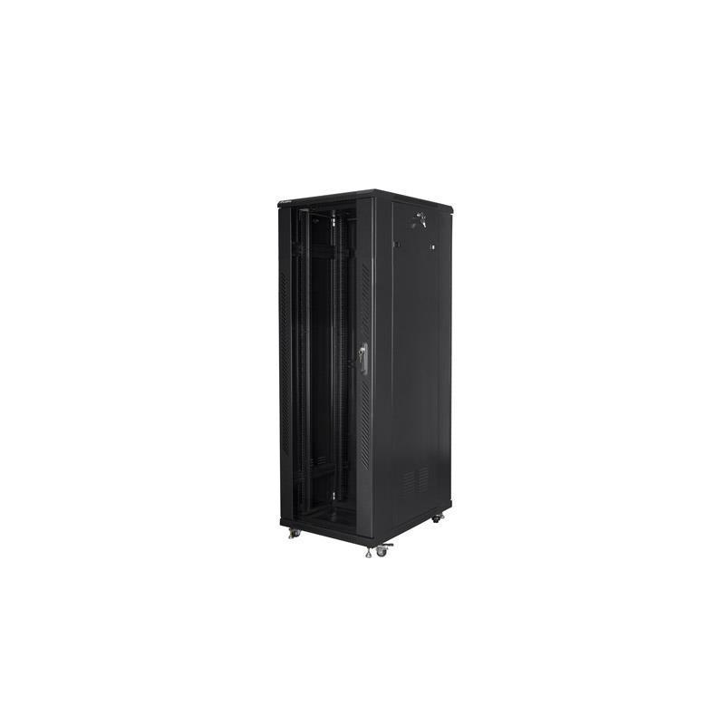 Szafa instalacyjna Rack stojąca 19" 47U 800x800 Drzwi Szklane czarna Lanberg (flat pack)