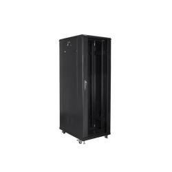 Szafa instalacyjna Rack stojąca 19" 47U 800x800 Drzwi Szklane czarna Lanberg (flat pack)