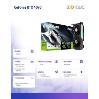 Karta graficzna GeForce RTX 4070 TWIN EDGE 12GB GDDR6X 192bit 3DP