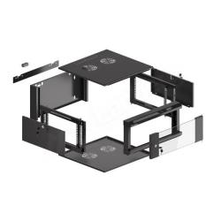 Szafa instalacyjna Rack wisząca 19" 4U 570x600 szybki montaż czarna Lanberg (flat pack)