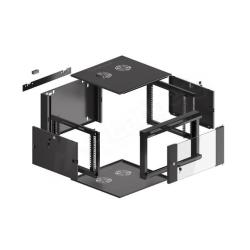 Szafa instalacyjna Rack wisząca 19" 6U 570x600 szybki montaż czarna Lanberg (flat pack)