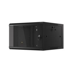 Szafa instalacyjna Rack wisząca 19" 6U 570x600 szybki montaż czarna Lanberg (flat pack)