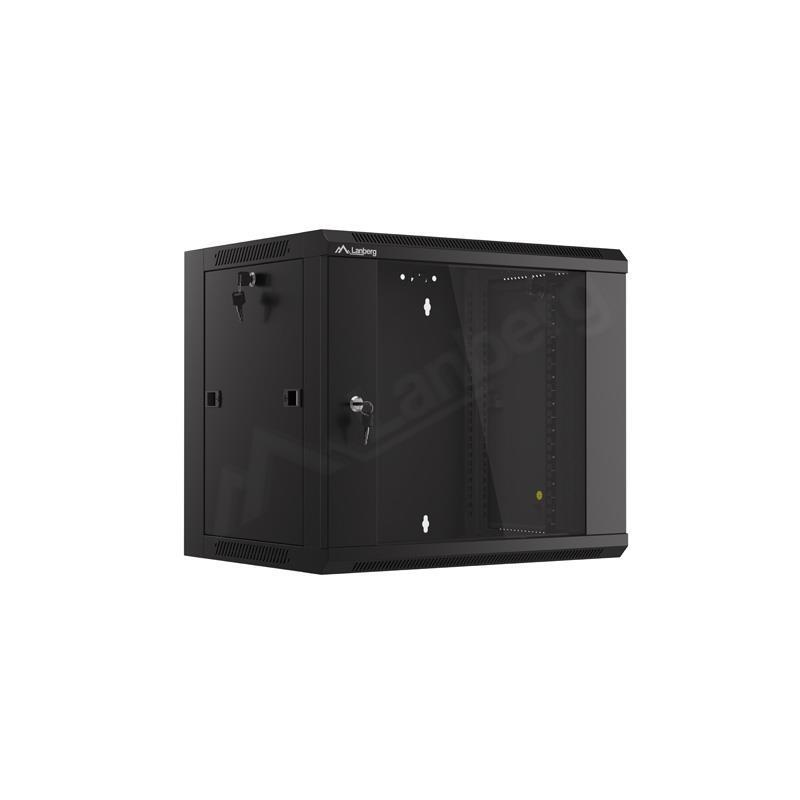 Szafa instalacyjna Rack wisząca 19" 9U 570x450 szybki montaż czarna Lanberg (flat pack)