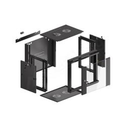 Szafa instalacyjna Rack wisząca 19" 9U 570x450 szybki montaż czarna Lanberg (flat pack)