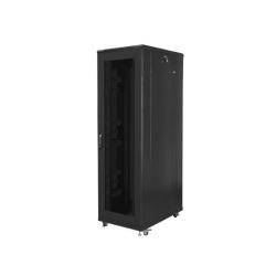 Szafa instalacyjna Rack stojąca 19" 42U 800x1000 czarna drzwi perforowane Lanberg (flat pack)