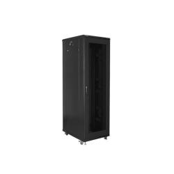 Szafa instalacyjna Rack stojąca 19" 42U 800x800 Drzwi perforowane czarna Lanberg (flat pack)