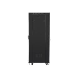 Szafa instalacyjna Rack stojąca 19" 37U 600x800 czarna drzwi szklane LCD Lanberg (flat pack)