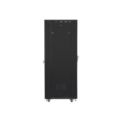 Szafa instalacyjna Rack stojąca 19" 37U 600x800 czarna drzwi perforowane LCD Lanberg (flat pack)