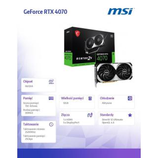 Karta graficzna GeForce RTX 4070 VENTUS 2X E 12GB OC GDDRX6 192bit 3DP