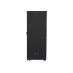 Szafa instalacyjna Rack stojąca 19" 42U 600x1000 czarna drzwi szklane LCD Lanberg (flat pack)