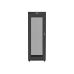 Szafa instalacyjna Rack stojąca 19" 42U 800x1000 czarna drzwi perforowane LCD Lanberg (flat pack)