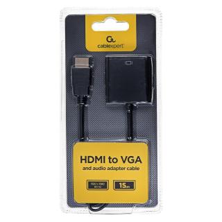 Adapter GEMBIRD A-HDMI-VGA-03 (HDMI M - D-Sub (VGA) F...