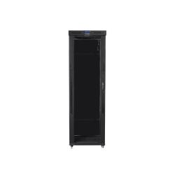 Szafa instalacyjna Rack stojąca 19" 47U 800x1000 czarna drzwi szklane LCD Lanberg (flat pack)