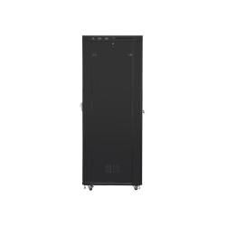 Szafa instalacyjna Rack stojąca 19" 47U 800x1000 czarna drzwi szklane LCD Lanberg (flat pack)