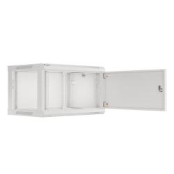 Szafa instalacyjna Rack wisząca 19" 6U 600x450 szara drzwi metalowe Lanberg (flat pack)