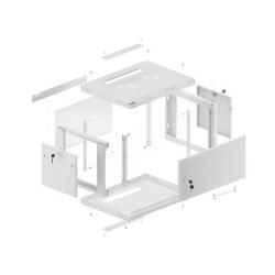 Szafa instalacyjna Rack wisząca 19" 6U 600x450 szara drzwi metalowe Lanberg (flat pack)