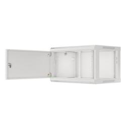 Szafa instalacyjna Rack wisząca 19" 6U 600x450 szara drzwi metalowe Lanberg (flat pack)