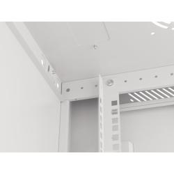 Szafa instalacyjna Rack wisząca 19" 6U 600x450 szara drzwi metalowe Lanberg (flat pack)