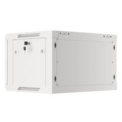 Szafa instalacyjna Rack wisząca 19" 6U 600x450 szara drzwi metalowe Lanberg (flat pack)