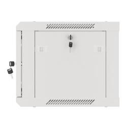 Szafa instalacyjna Rack wisząca 19" 6U 600x450 szara drzwi metalowe Lanberg (flat pack)