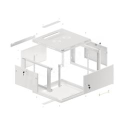 Szafa instalacyjna Rack wisząca 19" 6U 600x600 szara drzwi metalowe Lanberg (flat pack)