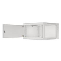 Szafa instalacyjna Rack wisząca 19" 6U 600x600 szara drzwi metalowe Lanberg (flat pack)