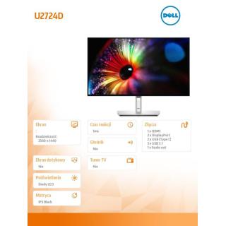 Monitor U2724D 27 cali IPS LED QHD(2560x1440)/16:9/HDMI/DP/USB-C/USB/3Y